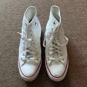 Converse White and Red High-Tops